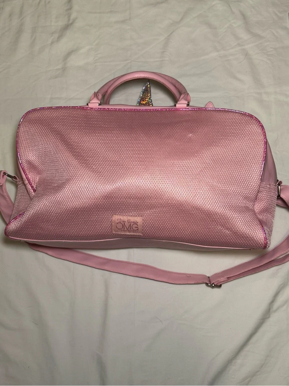 OMG Accessories Miss Gwen Unicorn Duffle Bag Pink Holographic Glitter